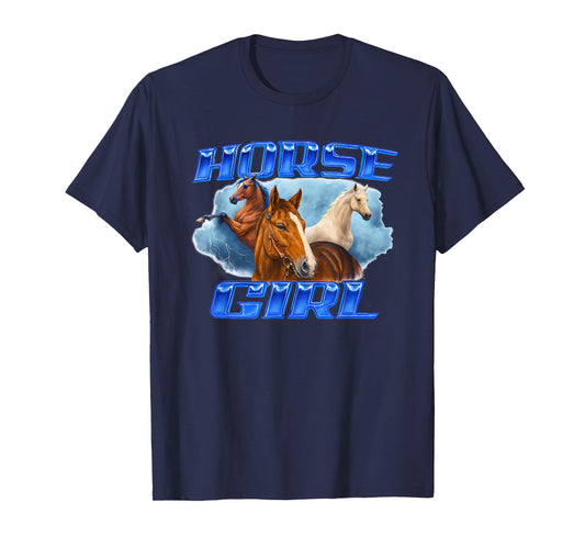 Horse Girl Lightning Funny for Men Women T-Shirt