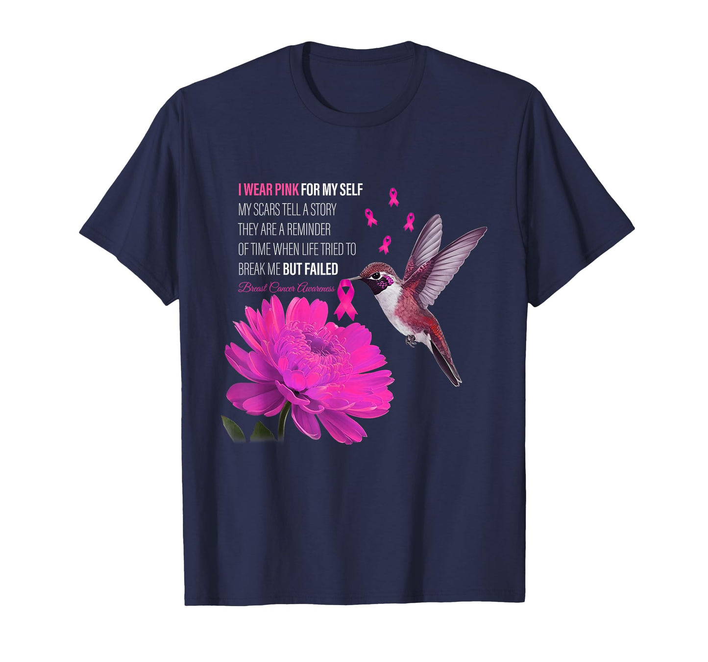 I Wear Pink For Myself My Scars Tell A Story Breast Cancer T-Shirt