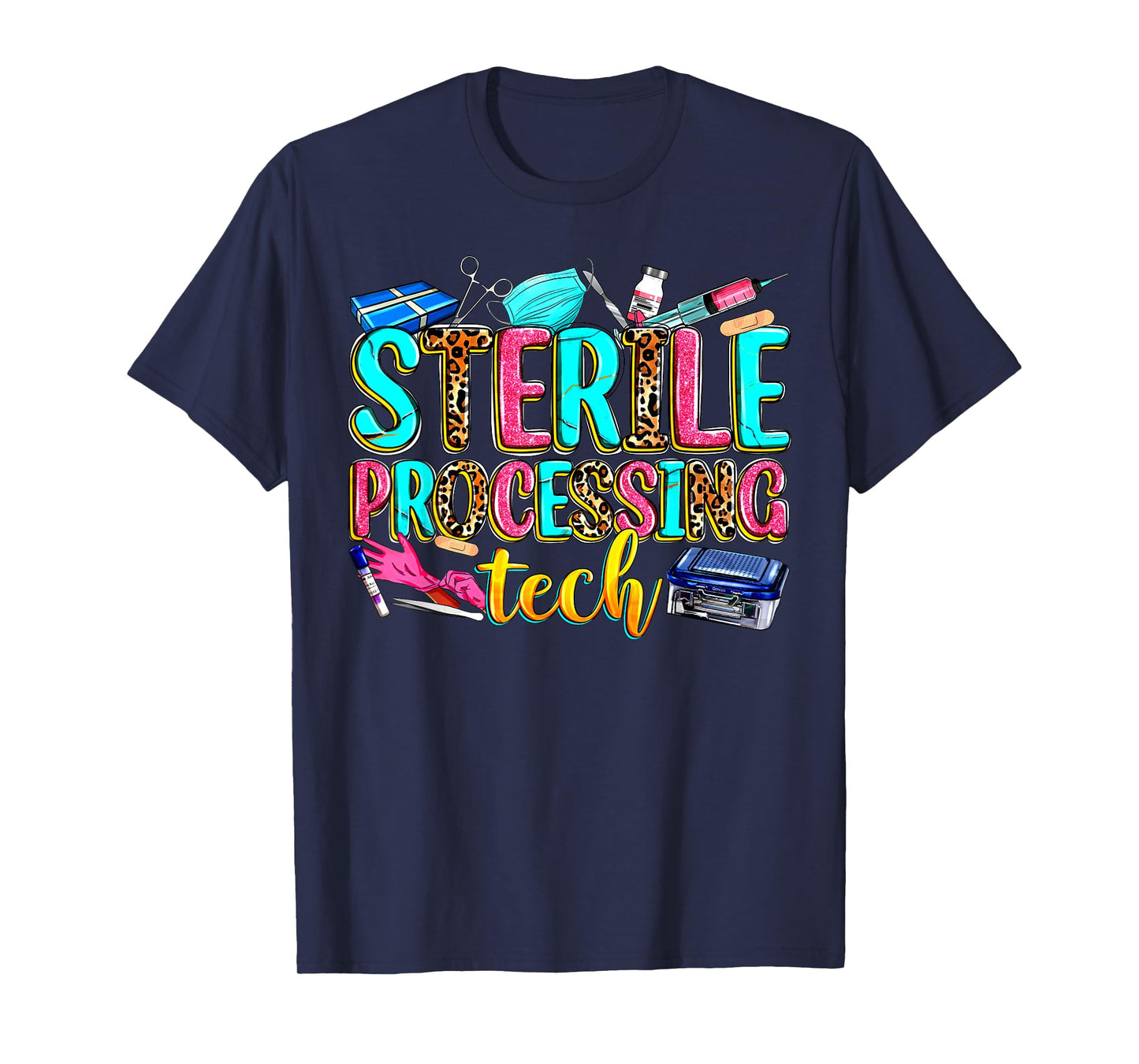Leopard Sterile Processing Tech SPD Tech Week Nurse Life T-Shirt