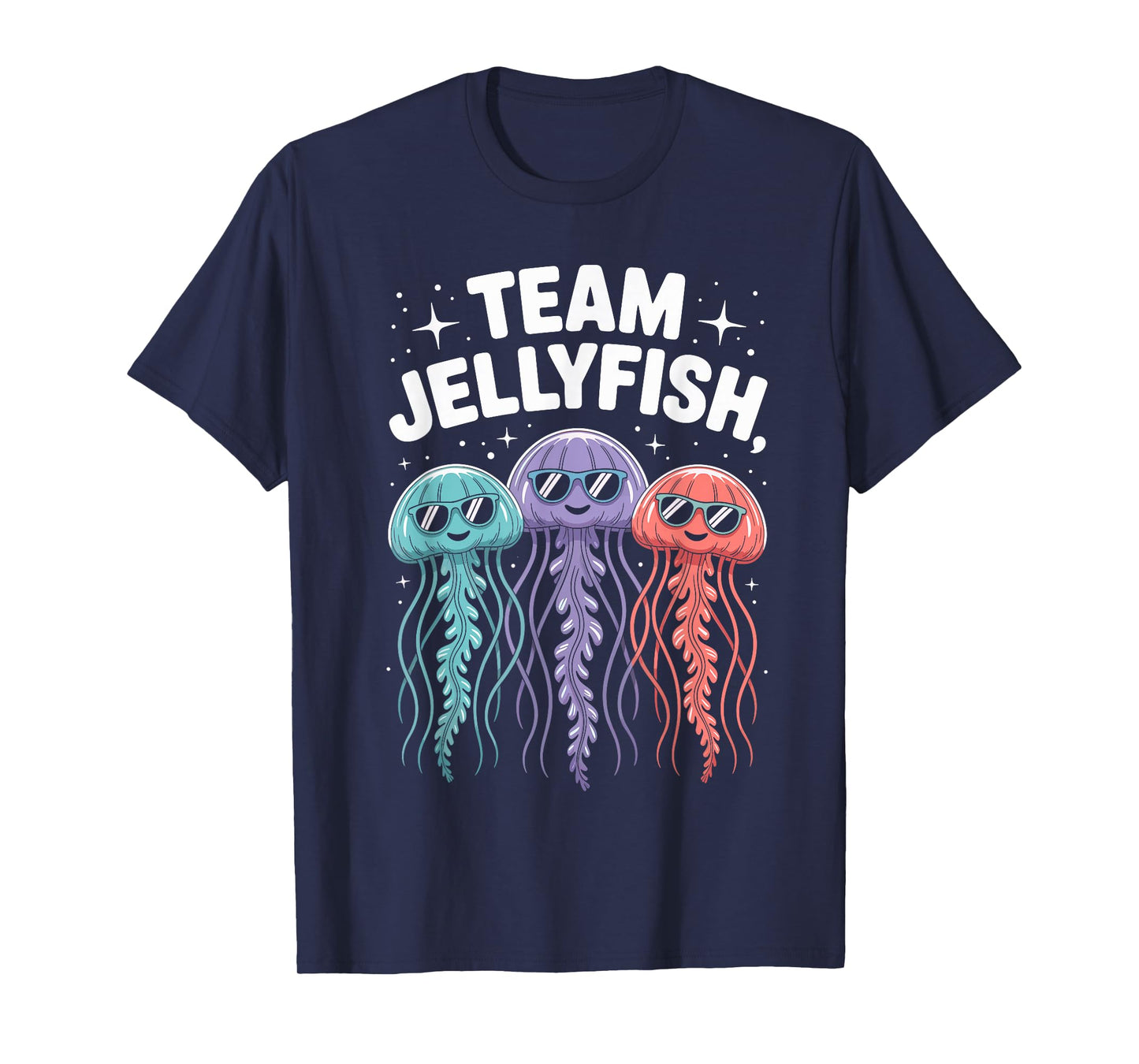 Jellyfish Team Funny Cartoon Ocean Birthday Party Style T-Shirt