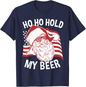 Christmas In July Shirt | Santa Ho Ho Hold My Beer T-Shirt