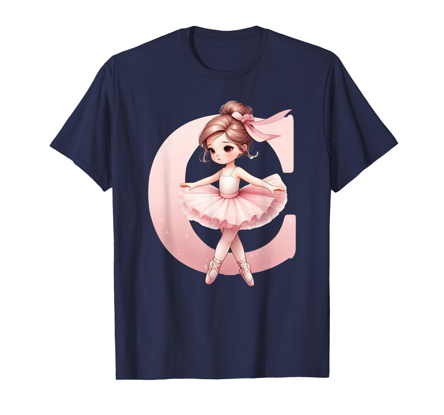 Ballerina Girl Dancing Name First Letter C Girly Tutu Ballet T-Shirt