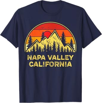 Vintage Napa Valley California CA Mountains Hiking Souvenir T-Shirt