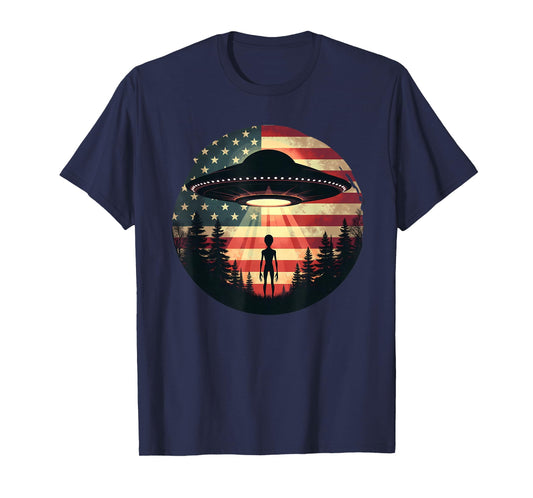 Alien/Extraterrestrial UFO American Fl Sci-Fi Patriotic T-Shirt