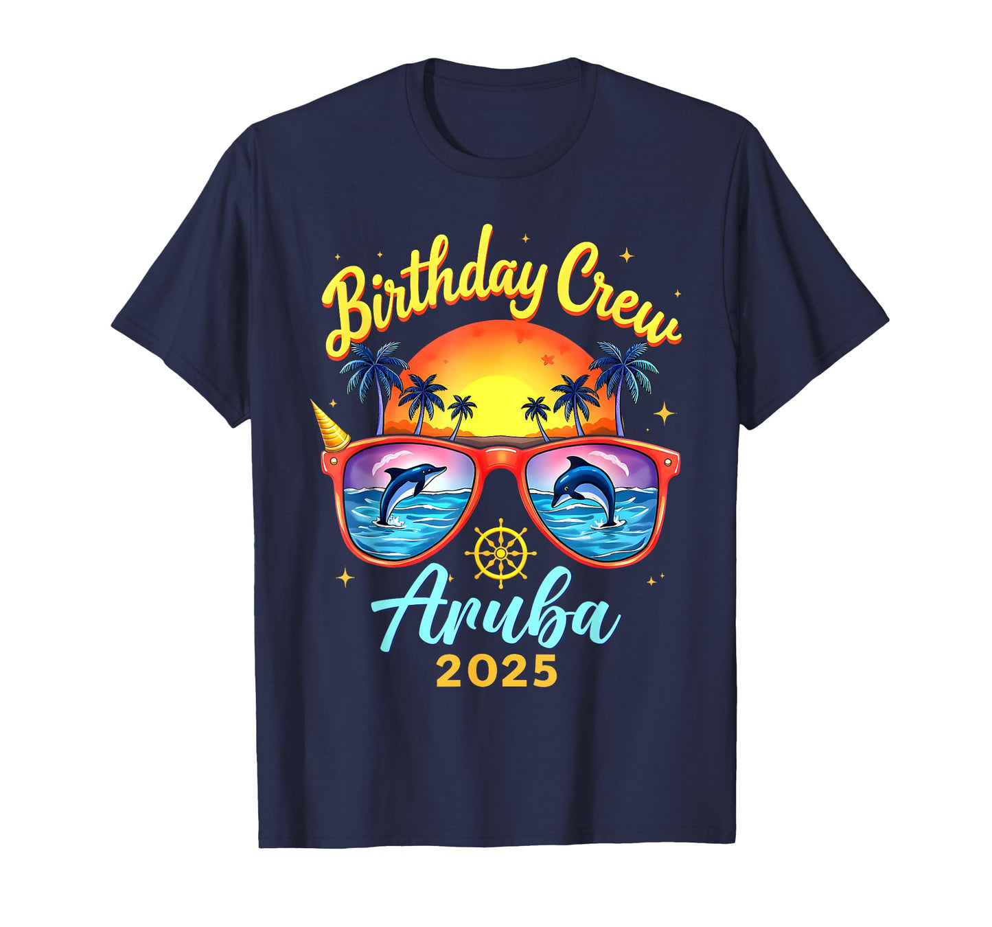 Birthday Crew Vacation Aruba 2025 Party Matching Cruise T-Shirt