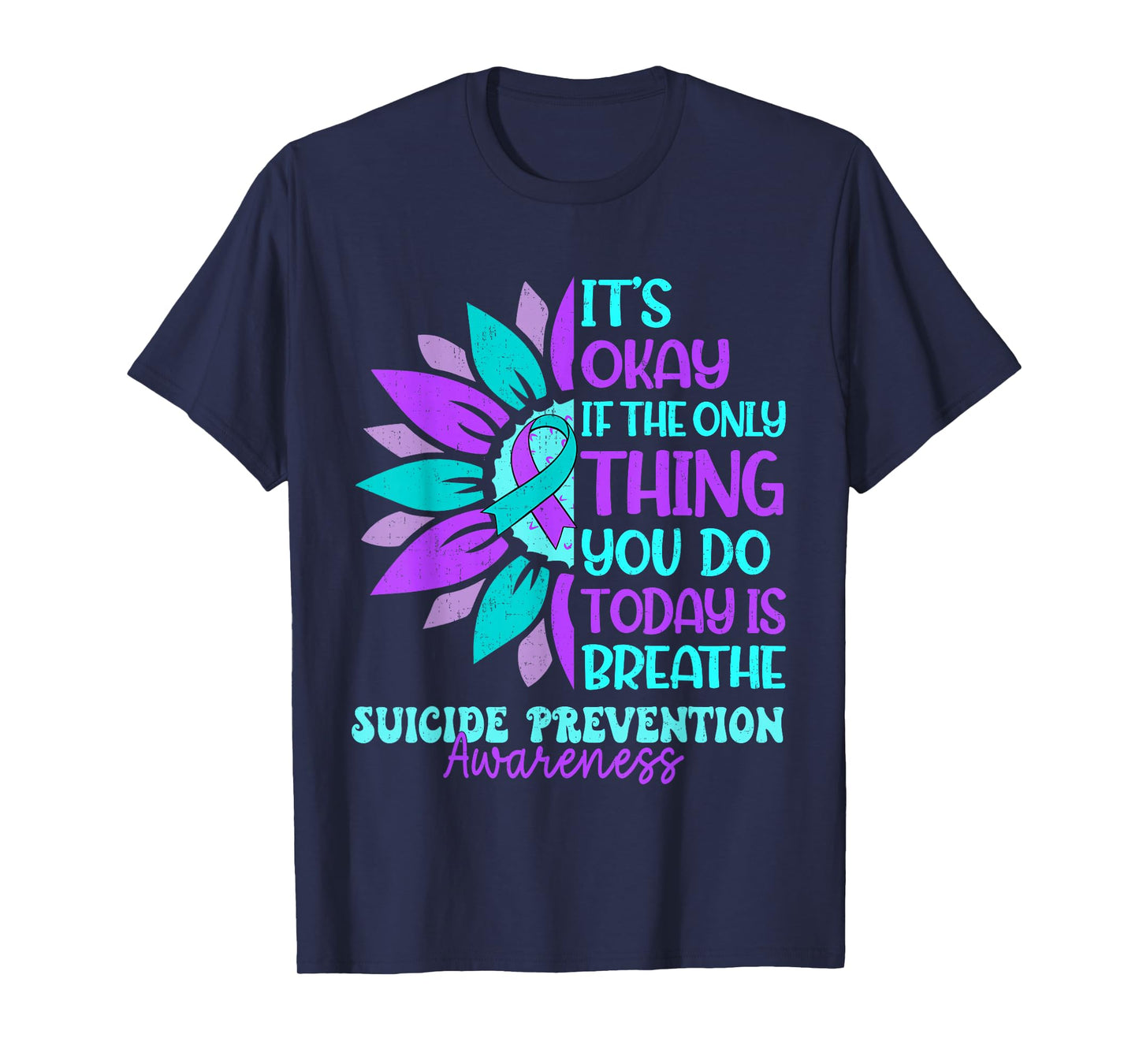 Vintage Sunflower Suicide Prevention Awareness Men Women T-Shirt