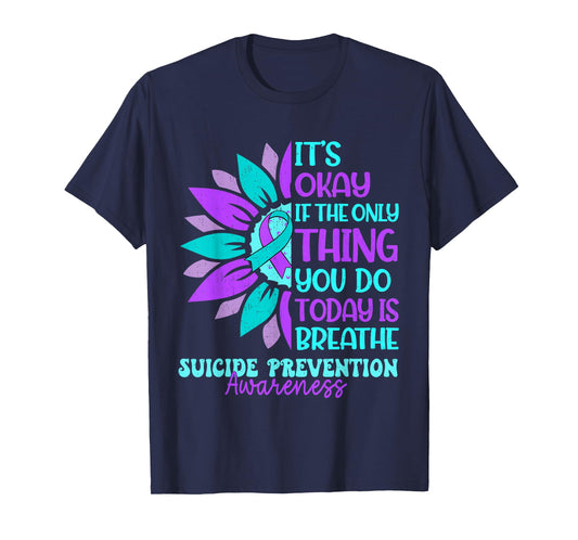 Vintage Sunflower Suicide Prevention Awareness Men Women T-Shirt