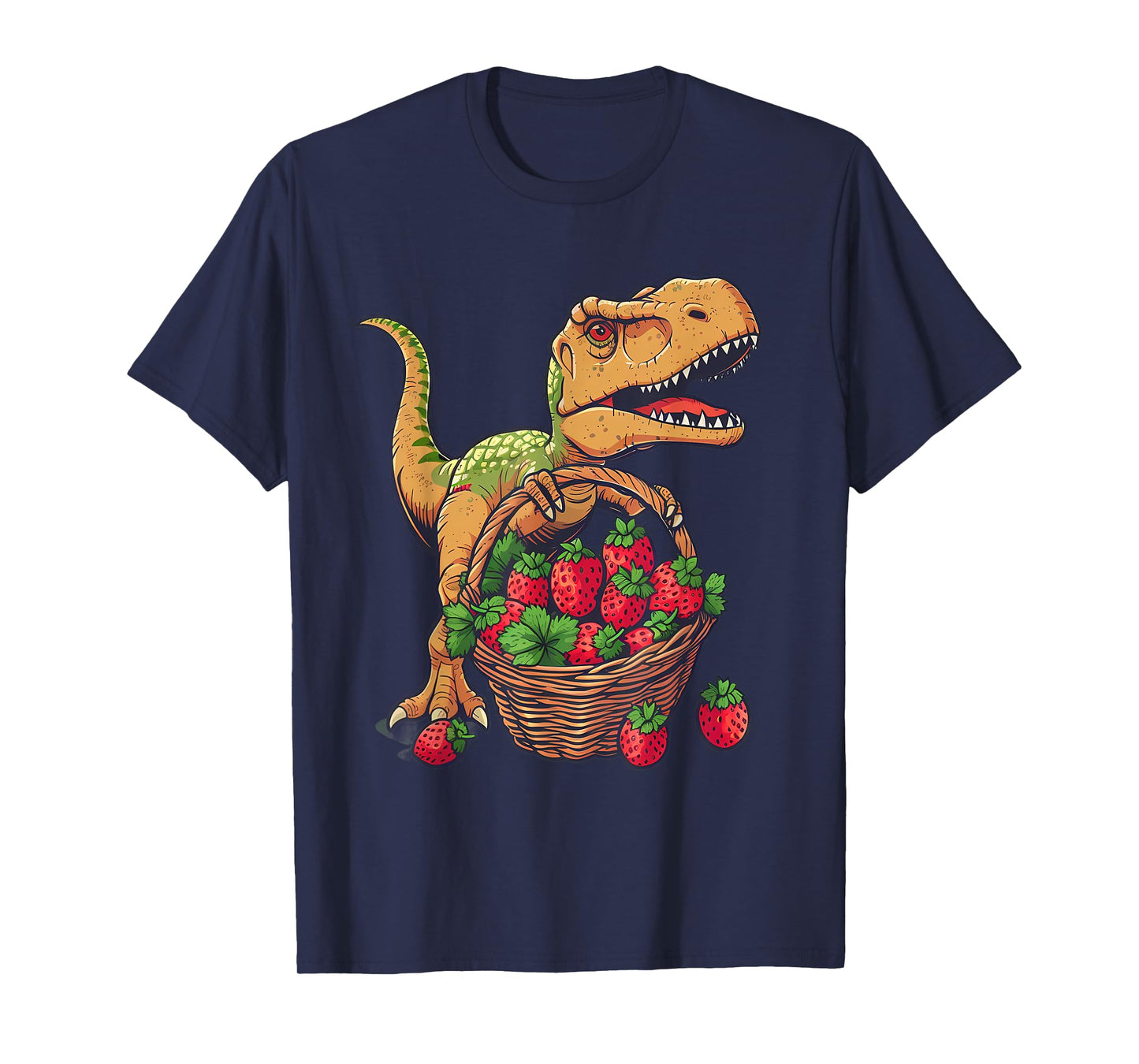 Strawberry Dinosaur Drawing Nature Strawberry Fruit Wildlife T-Shirt