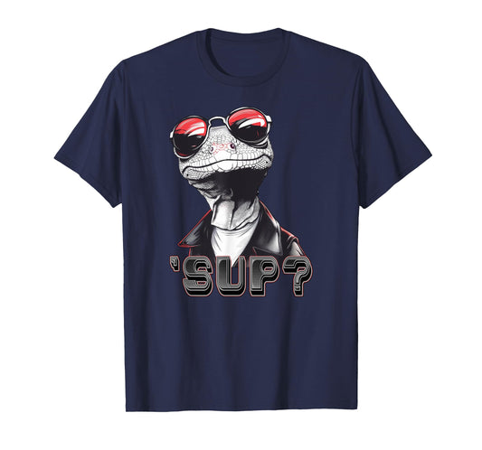 Cool Lizard Wearing Shades and Leather Jacket Asking 'Sup? T-Shirt