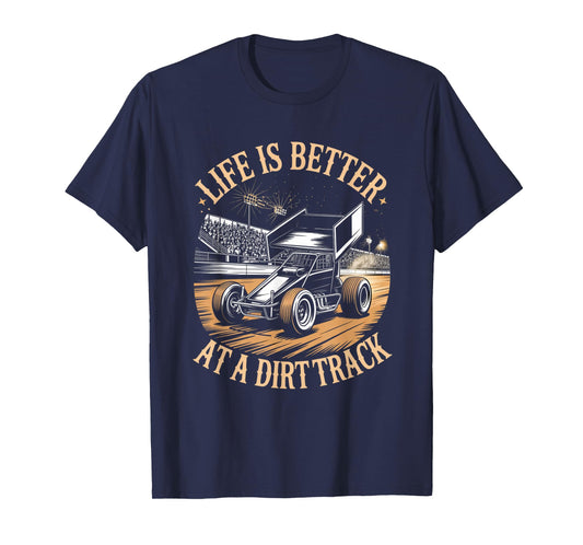 Dirt Sprint Car Racing Racetrack Dirt Track Racing T-Shirt