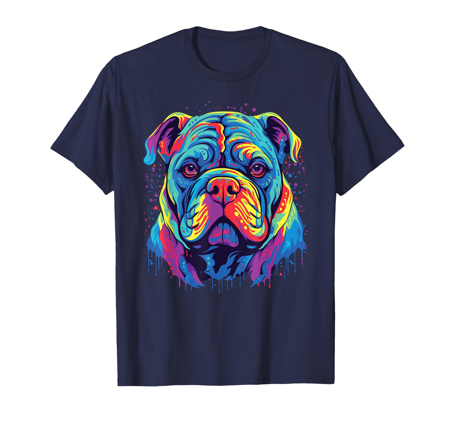 Watercolor Colorful Alapaha Blue Blood Bulldog Dog T-Shirt for Men Women Girls Kids
