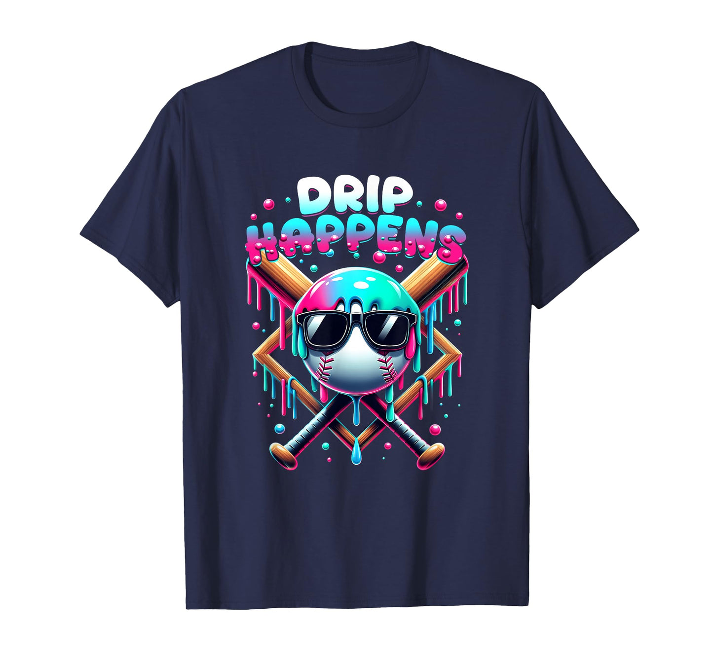 Baseball Lifestyle 101 Drip Happens Baseball Drip Icecream T-Shirt
