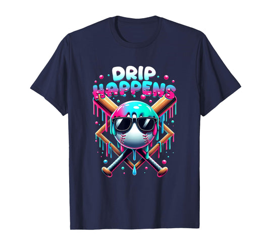 Baseball Lifestyle 101 Drip Happens Baseball Drip Icecream T-Shirt