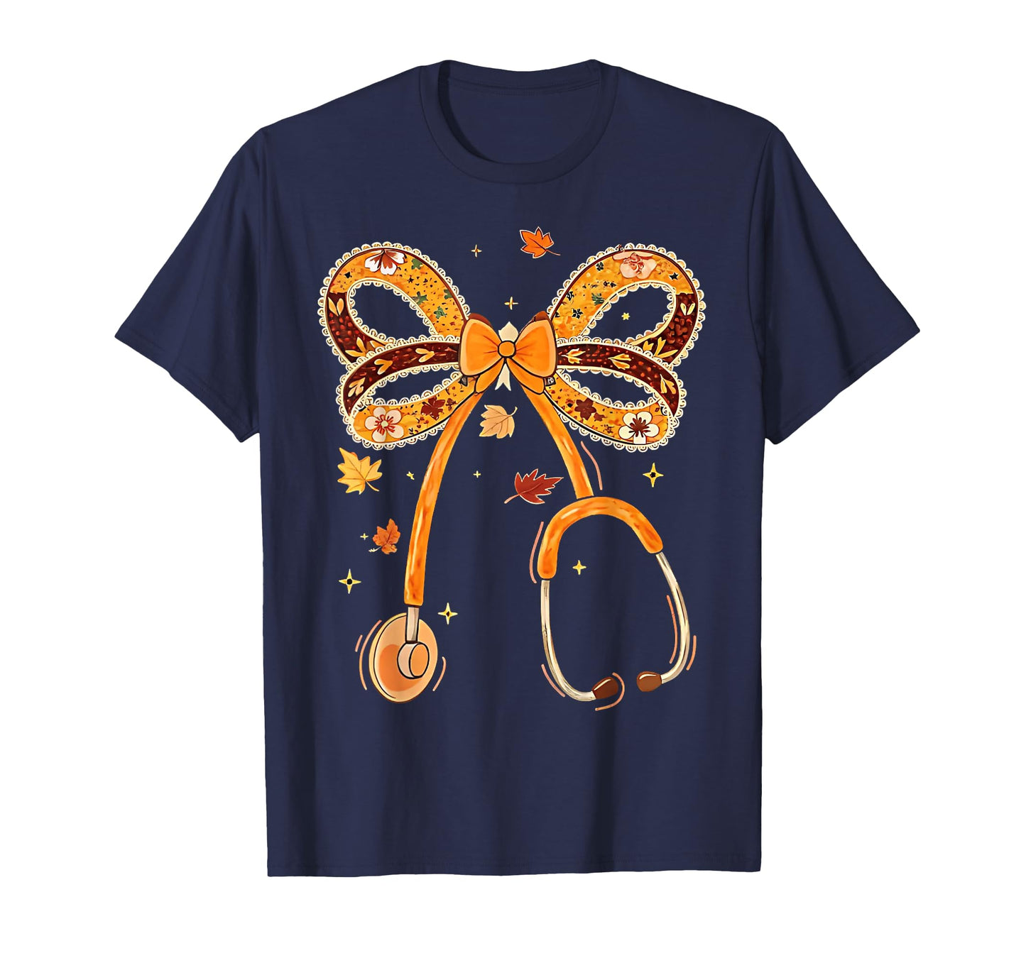 Retro Pumpkin Nurse Life Stethoscope Fall Autumn Funny Nurse T-Shirt