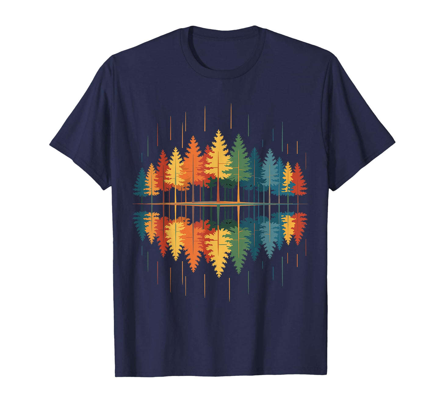 Wildlife Abstract Nature Reflection Trees Forest Autumn Fall T-Shirt
