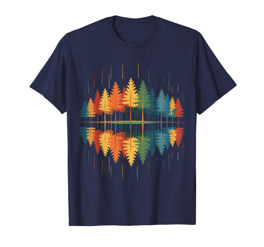Wildlife Abstract Nature Reflection Trees Forest Autumn Fall T-Shirt