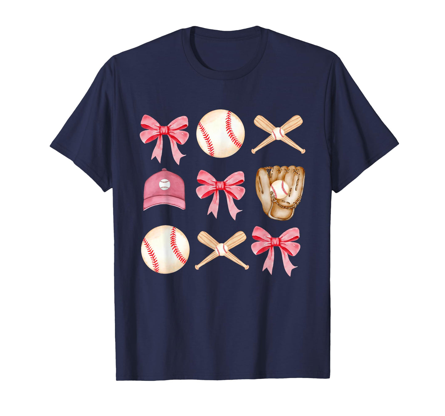 Baseball Mom Coquette Mothers Day Women Girls Baseball Mama T-Shirt