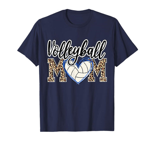 Funny Game Women Volleyball Leopard Ball Mom Mother's Day T-Shirt