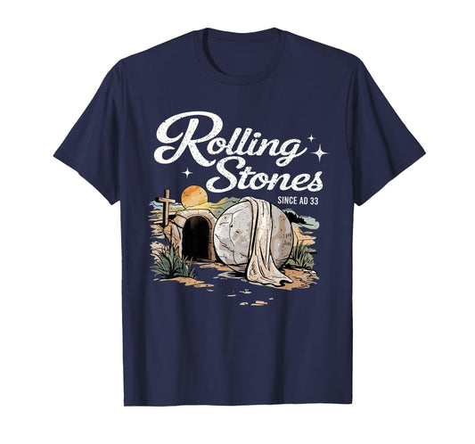 Resurrection Stone Graphic Design with Cross T-Shirt