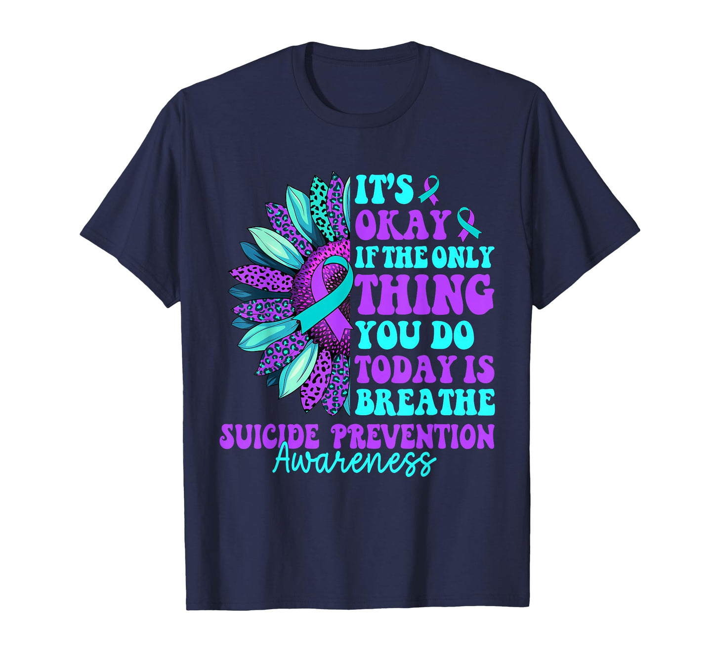 Vintage Sunflower Suicide Prevention Awareness Men Women T-Shirt