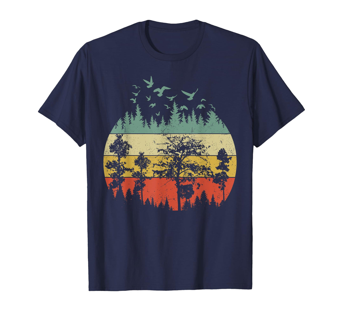 Retro Forest Wildlife Trees Outdoors Nature T-Shirt