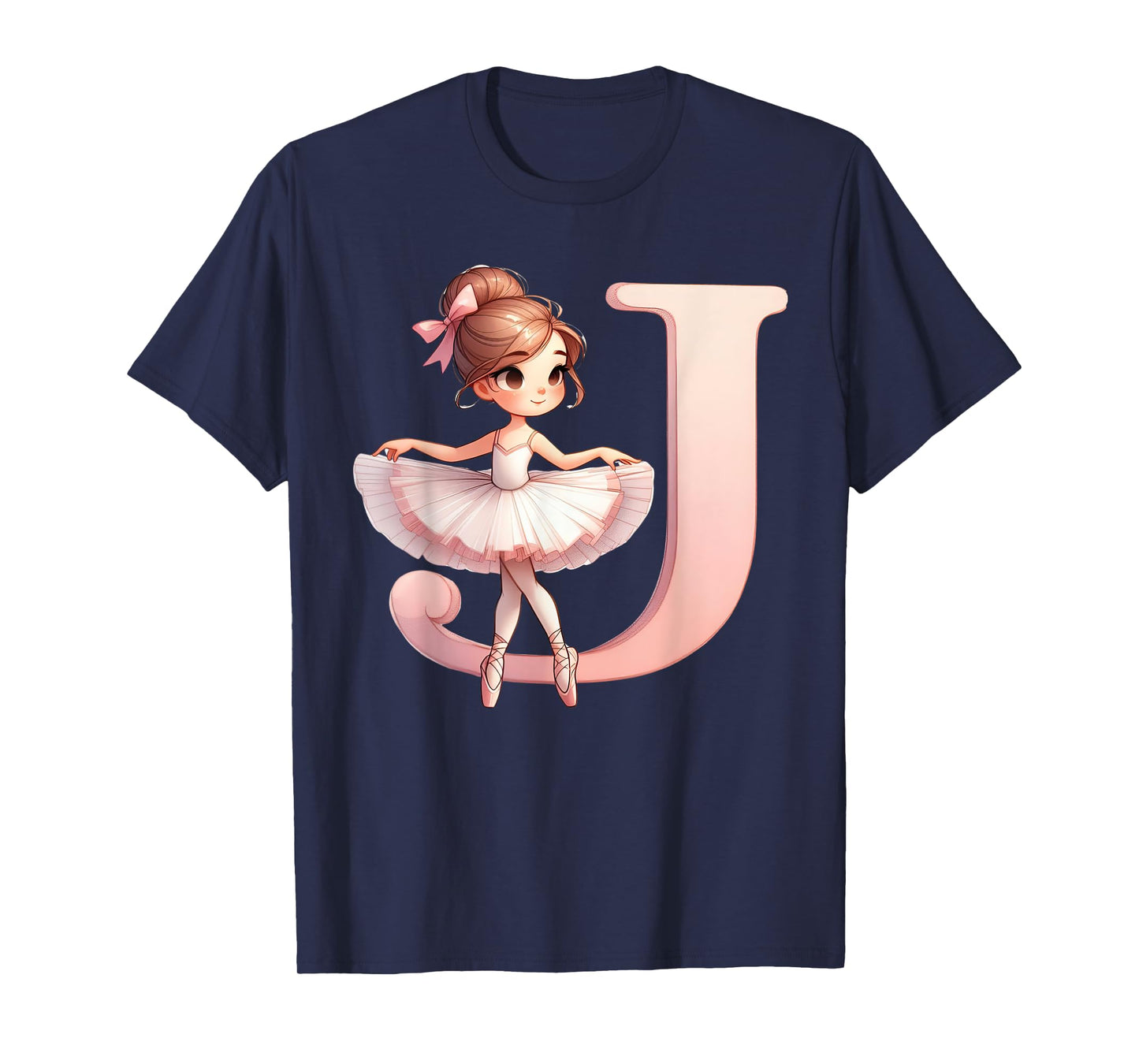 Ballerina Girl Dancing Name First Letter J Girly Tutu Ballet T-Shirt