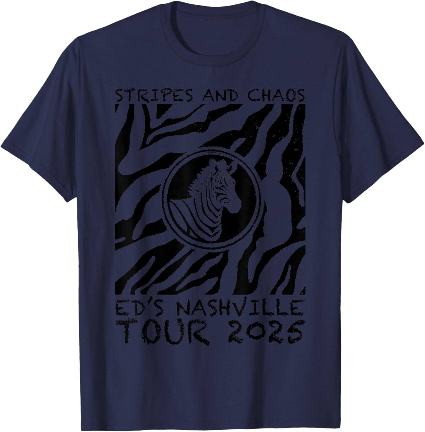 Stripes and Chaos – Ed's Nashville Tour 2025 Zebra T-Shirt