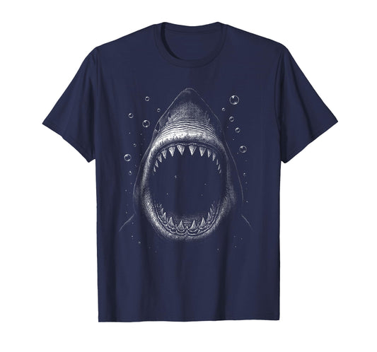 Shark Ocean Predator Diver Surfer Jaws Wide Open T-Shirt