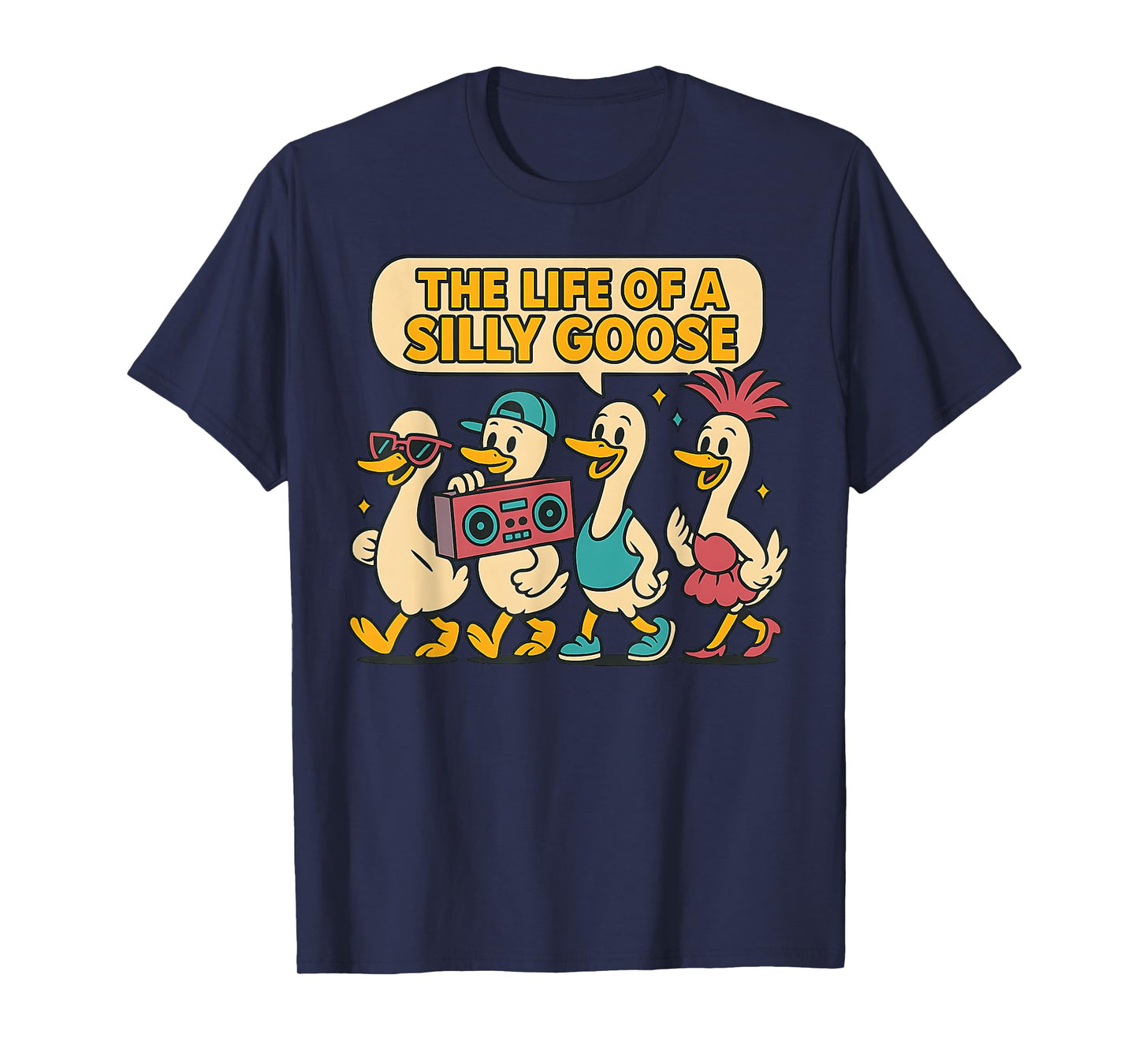 The Life of A Silly Goose Retro Funny Meme Show Girl Women T-Shirt