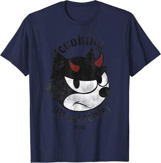 Felix The Cat Devil Horns Cooking Up Mischief T-Shirt