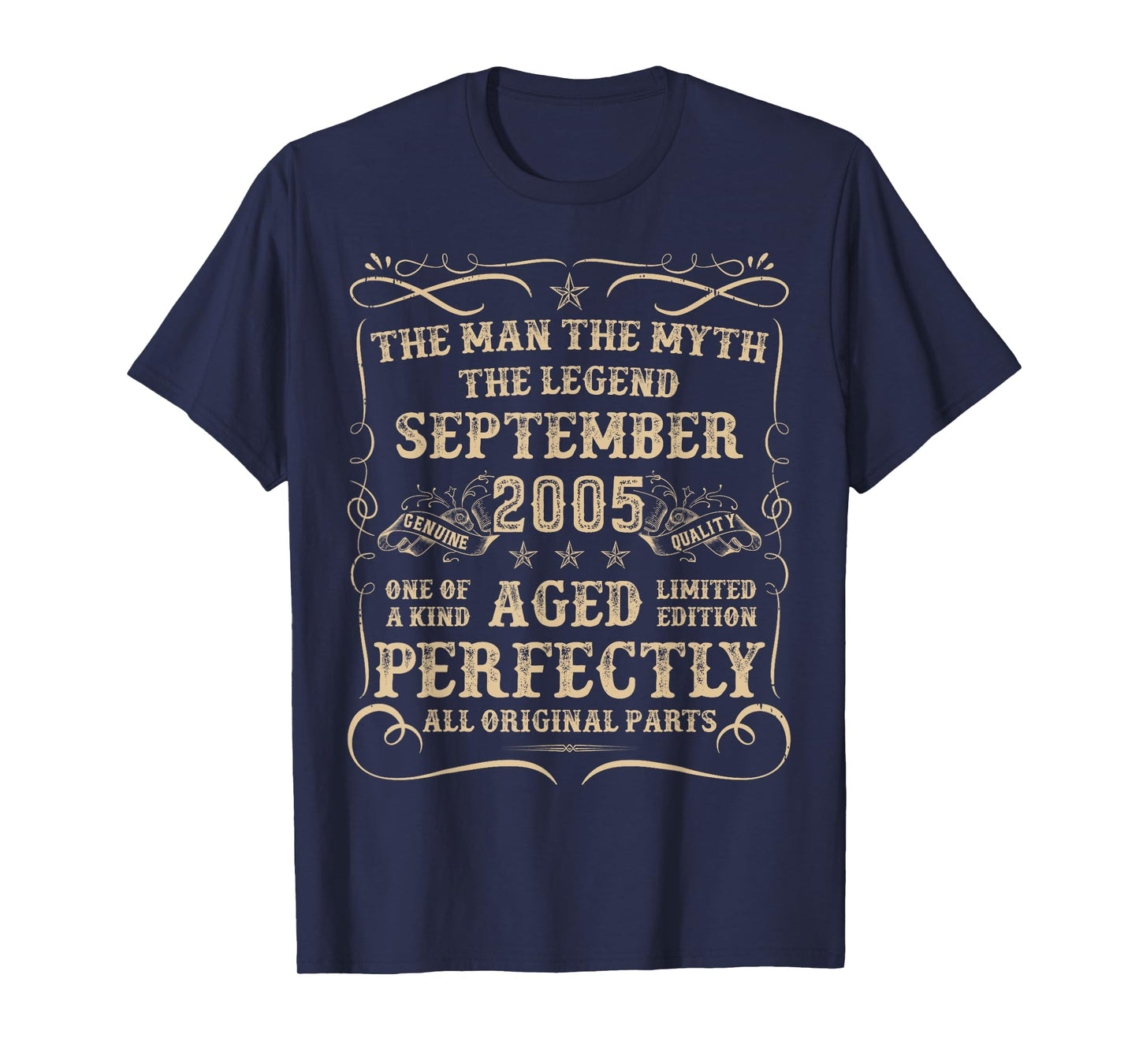 20 Year Old Birthday Gifts for Men September 2005 20th Bday T-Shirt