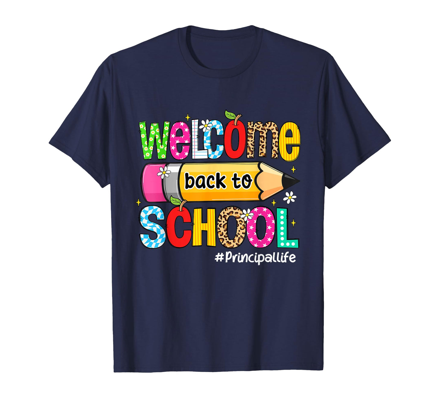 Welcome Back To School Principal Life Leopard T-Shirt