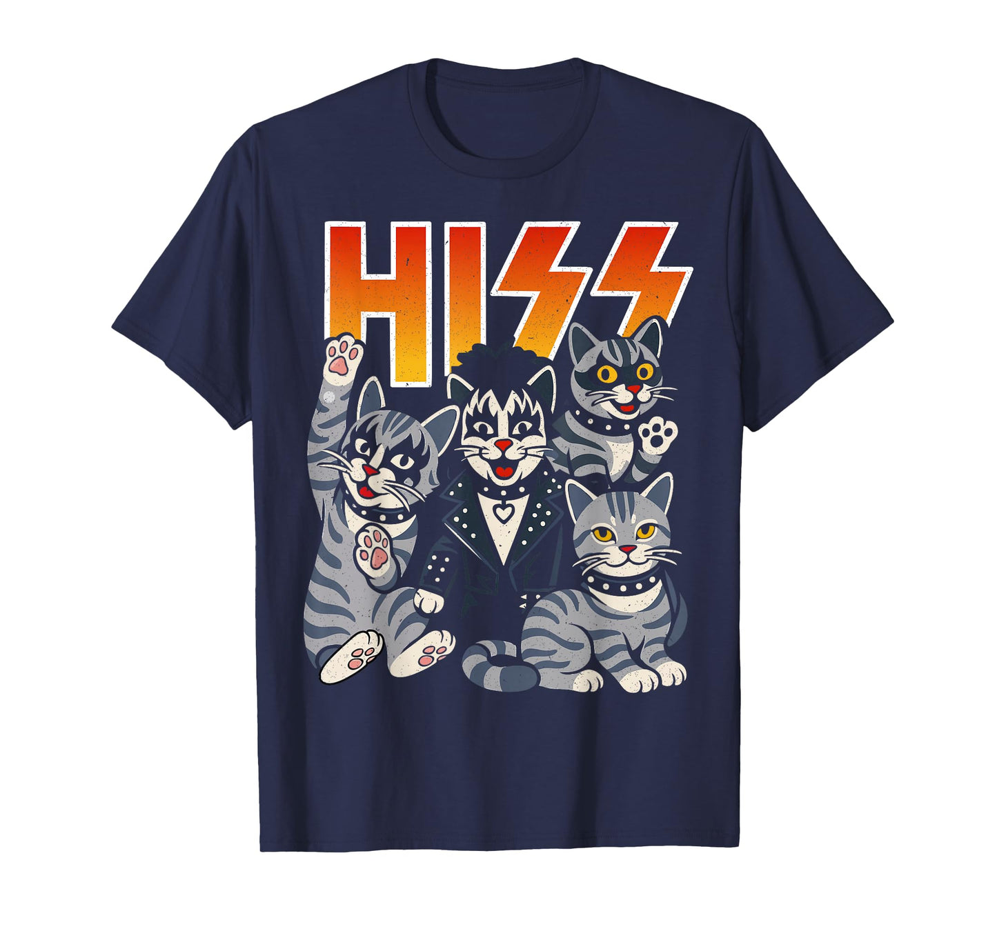 Hiss Cats Rock Kittens Kitty Rocking Music Cat Lovers T-Shirt