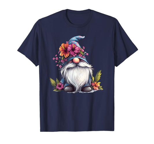 Whimsical Gnome With Floral Hat T-Shirt