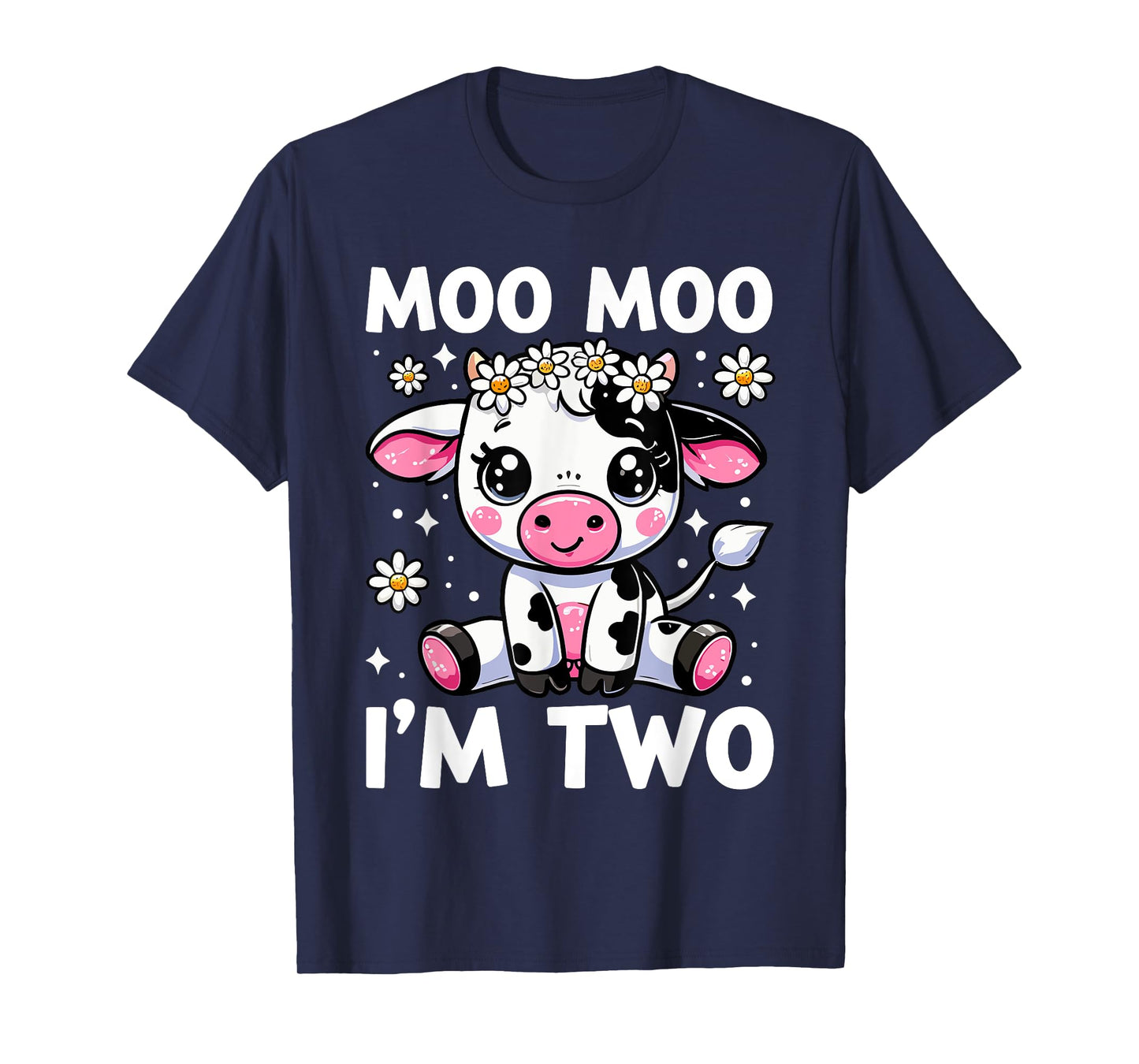 Farm Cow 2nd Birthday Toddlers, Girls, Boys Moo Moo I'm Two T-Shirt