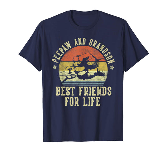 Peepaw and Grandson Best Friends for Life Funny Peepaw T-Shirt