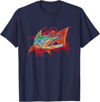 Cubist Brown Trout Fishing T-Shirt Derek DeYoung