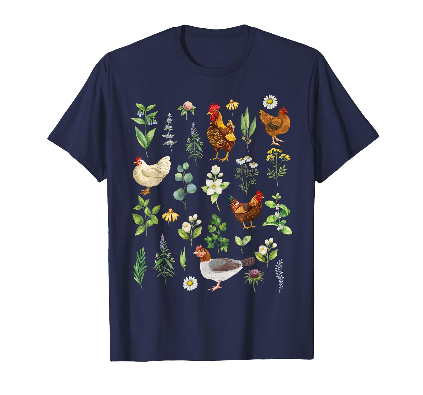 Wildflower Chicken Garden Farm Animal Lover Floral Farmer T-Shirt