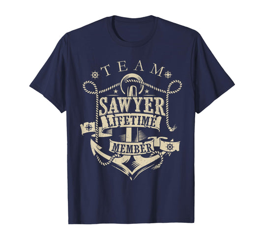 Team SAWYER Lifetime Member Vintage SAWYER Family Name T-Shirt