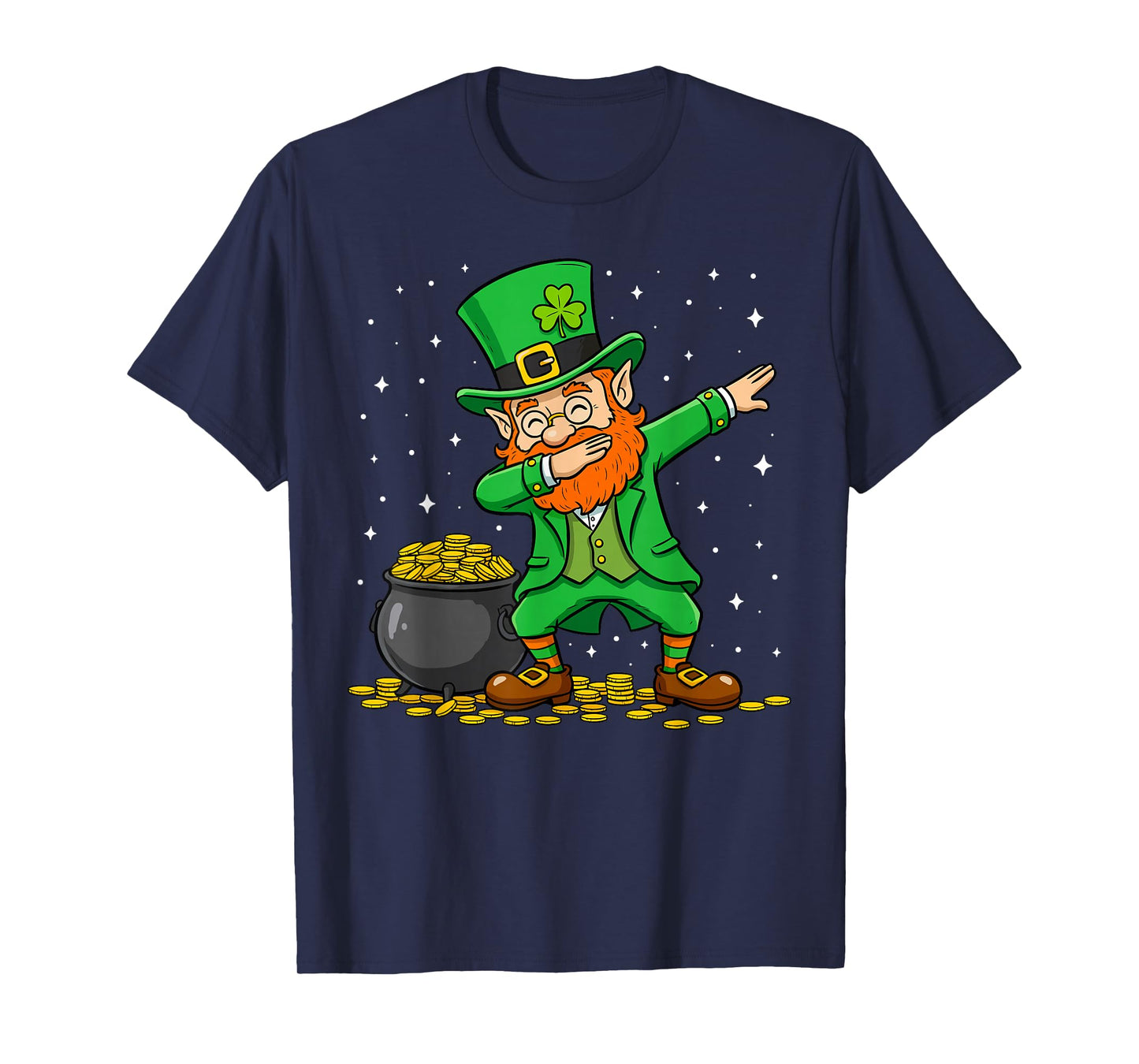 Dabbing Leprechaun Dab Dance St Patricks Day Men Women Boys T-Shirt - T-Shirt | Navy