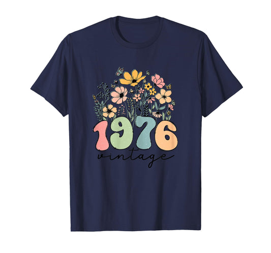 48 Year Old Women 1976 Vintage Wildflower 48th Birthday Gift T-Shirt