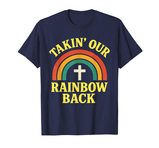 Christian Rainbow Cross Biblical Covenant Faith Promise T-Shirt