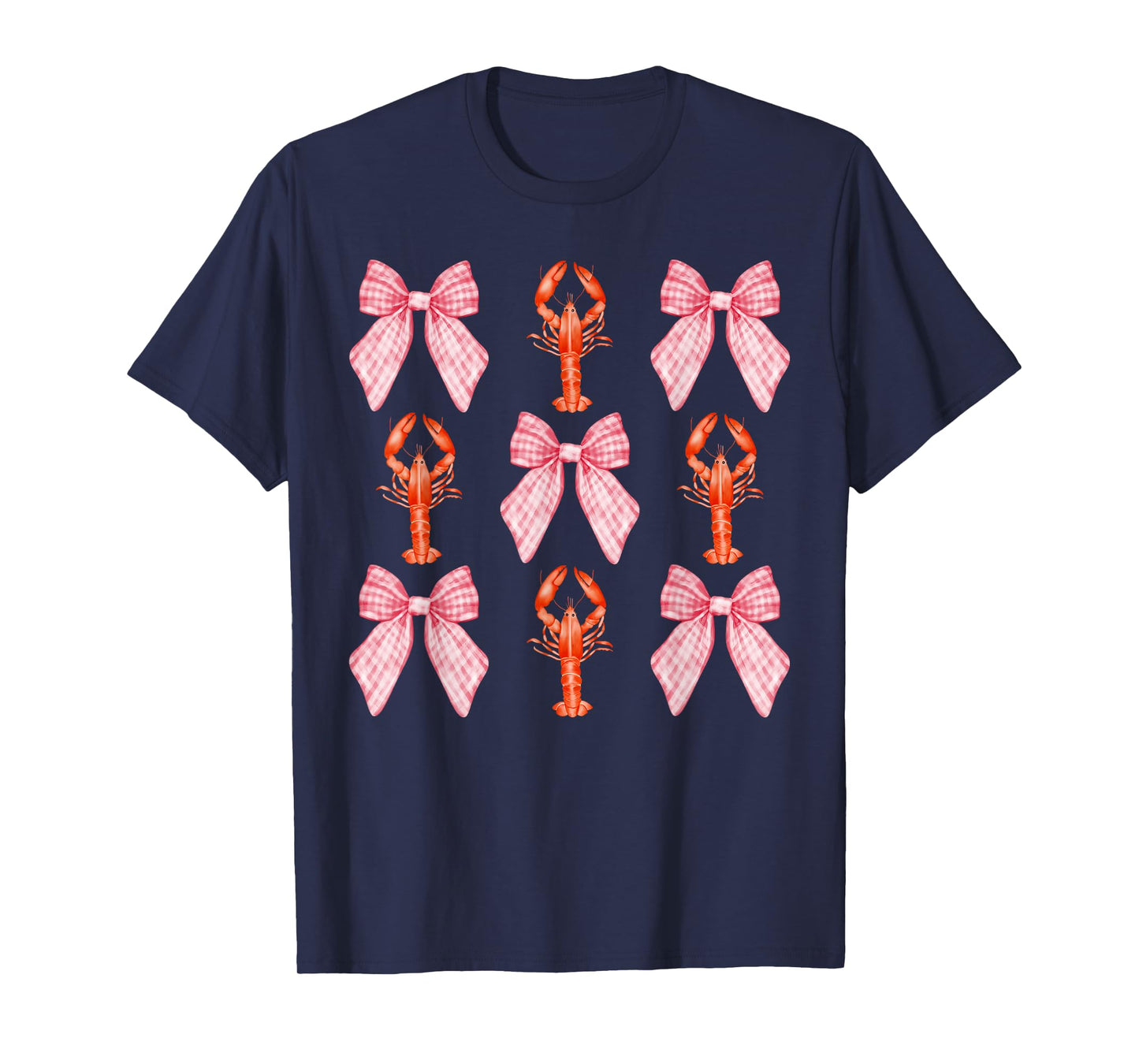 Pink Bow Cute Coquette Crawfish Clean Girl Aesthetic T-Shirt