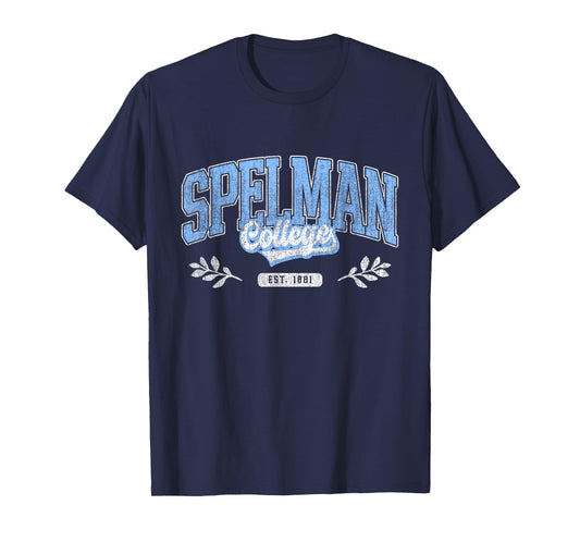 Men Women Spelman Arch Retro Athletic Sports Tee T-Shirt