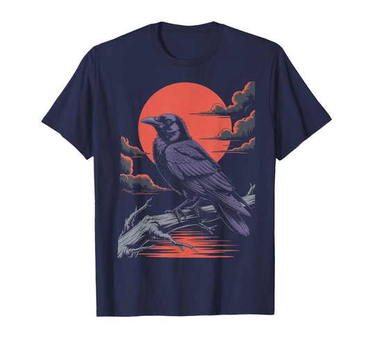 Vintage Crow Retro Animal Gothic Birds Animal Funny Crow T-Shirt