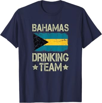 Bahamas Drinking Team Bahamian Flag Funny Drinking T-Shirt
