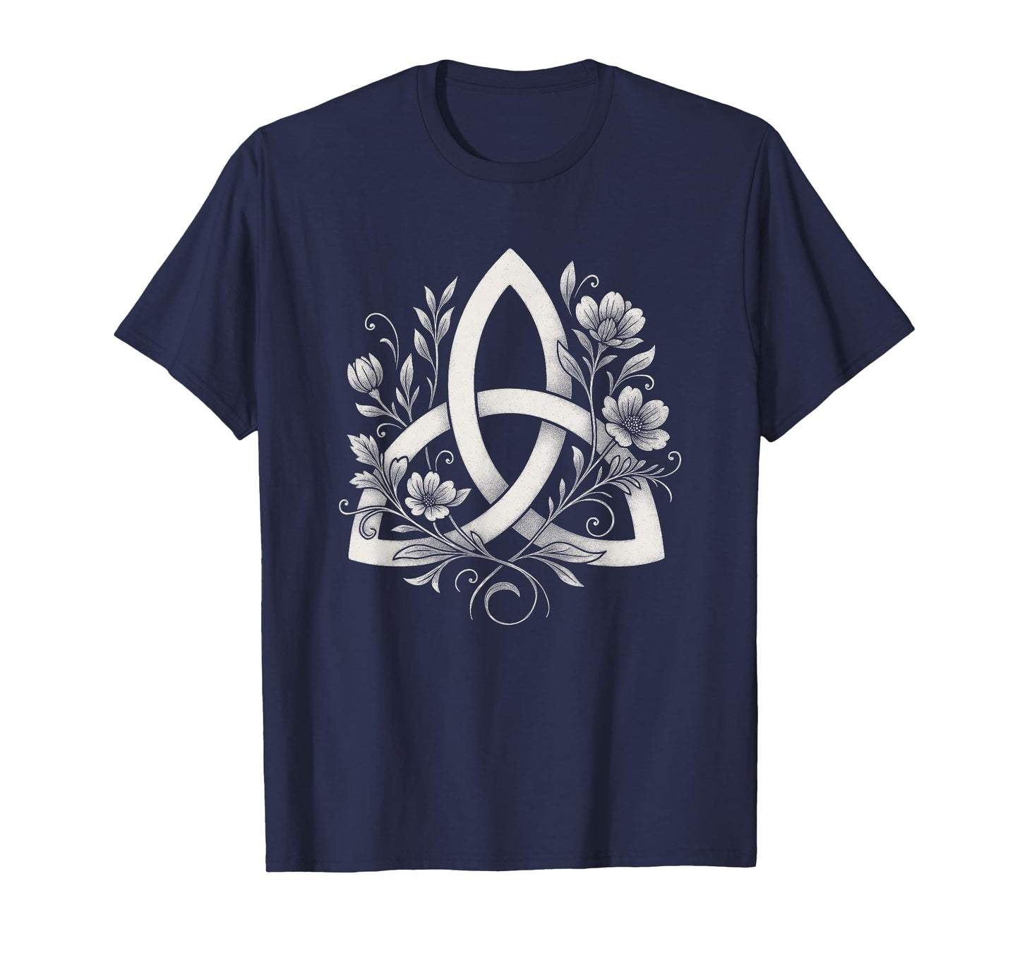 Celtic Knot Triquetra Druid Floral Flowers Pagan Symbol Art T-Shirt