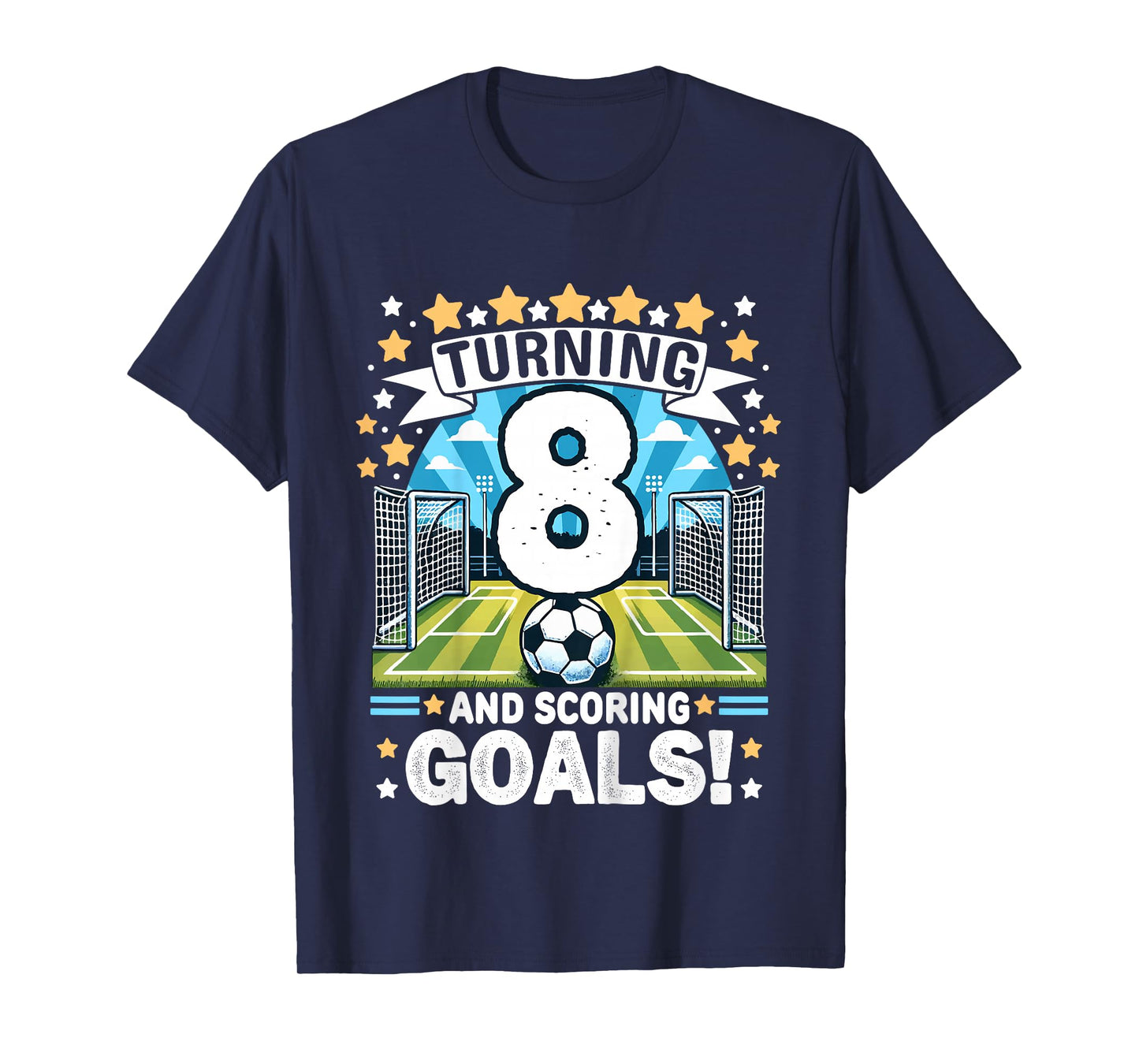 Turning 8 Soccer Birthday 8 Years Football 8th Soccer Player T-Shirt