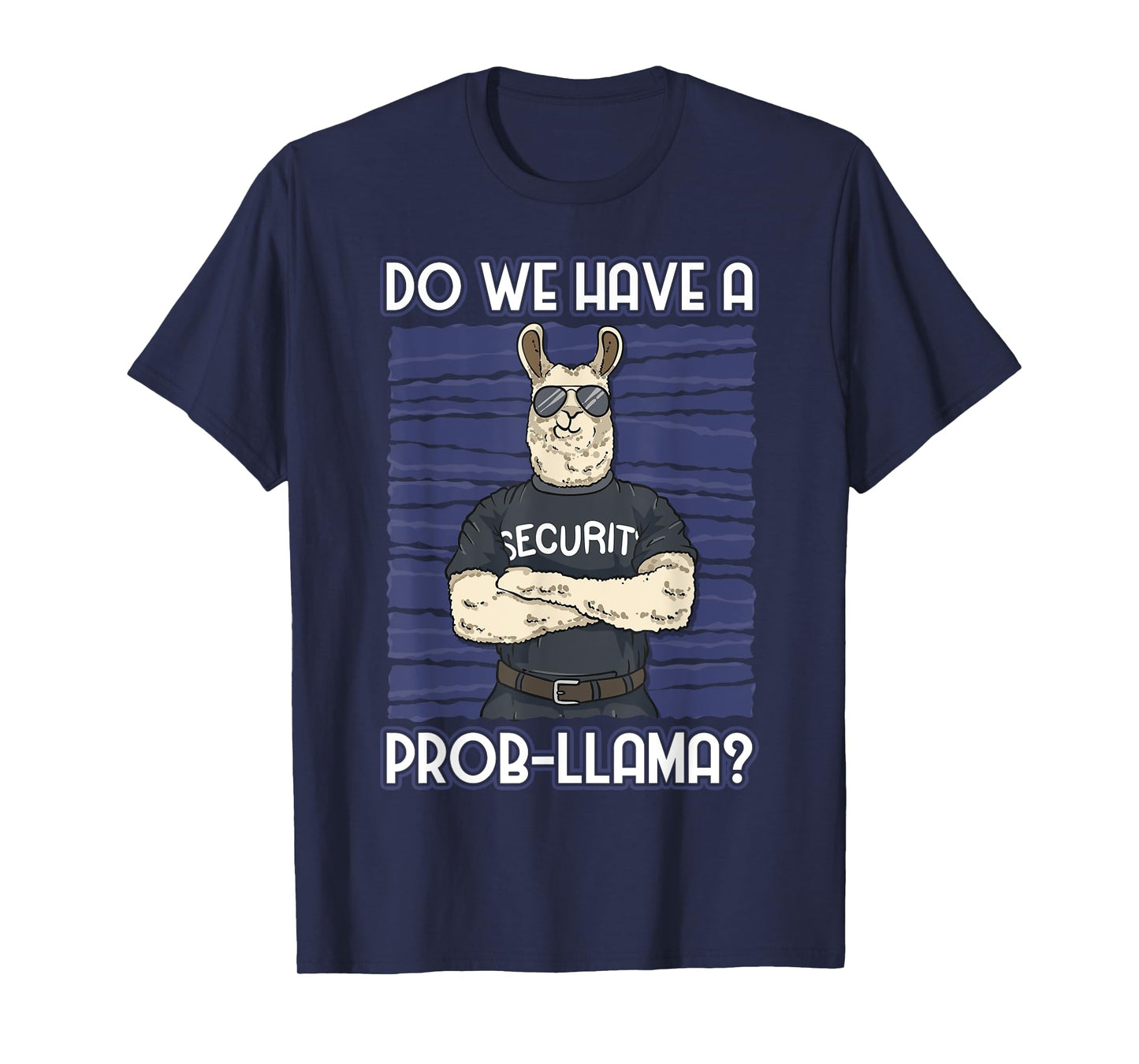 Funny Bouncer Tees Unisex-Adults Security Guard Alpaca T-Shirt, Black, Small, Short Sleeve
