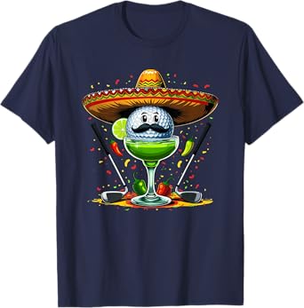 Cinco De Mayo Golf Ball May 5th with Sombrero and Margarita T-Shirt